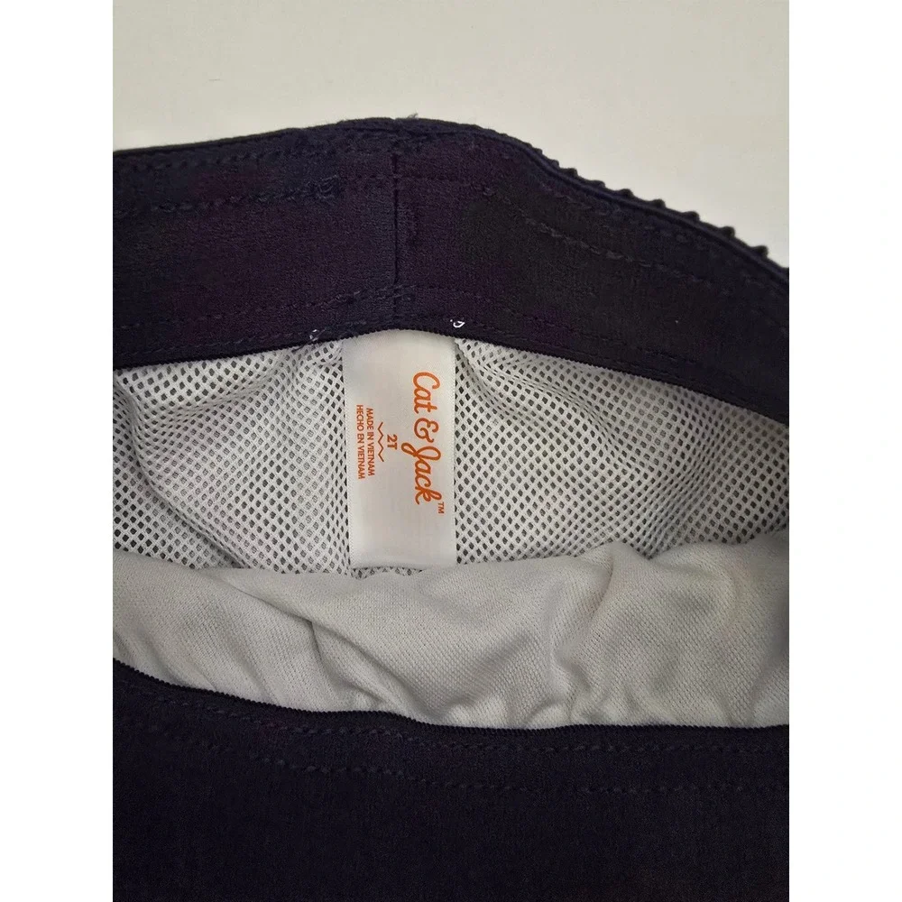 Cat & Jack Boys Shark Swim Trunks Navy Blue Coral UPF 50+ Flexible Drawstring